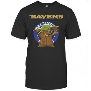 Baby Yoda Baltimore Ravens Logo Star Wars T-Shirt